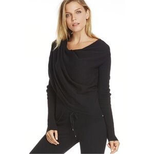 Fabletics Black Long Sleeve Savanna Wrap Shrug Combo Sweater